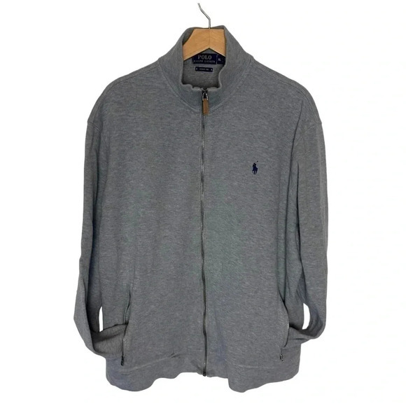 Polo Ralph Lauren Estate Rib Men’s XL Gray textured full zip jacket Preppy Y2K - Picture 1 of 7